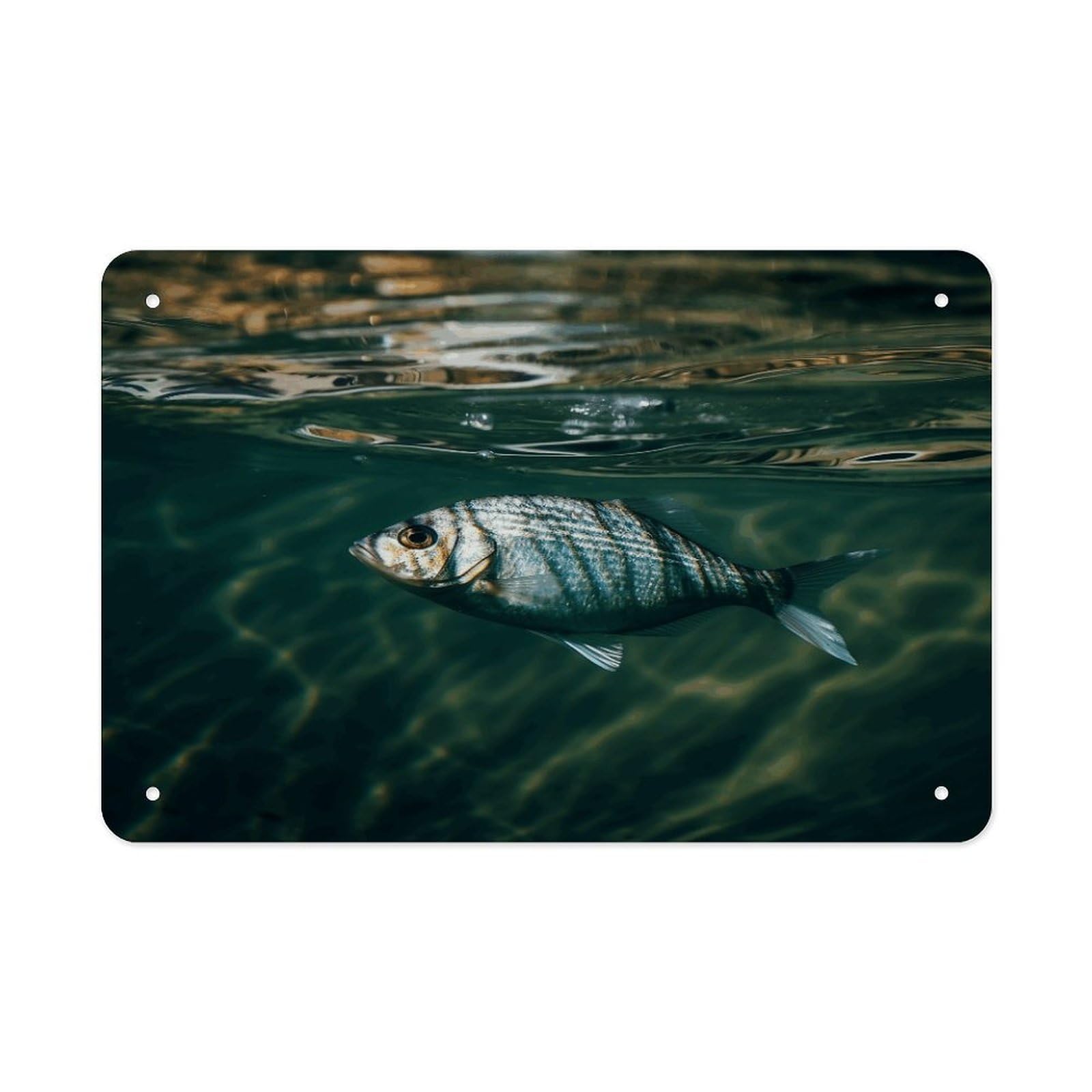 Fodpand Style Fish In Water Wall Art Metal Signs Tin Sign