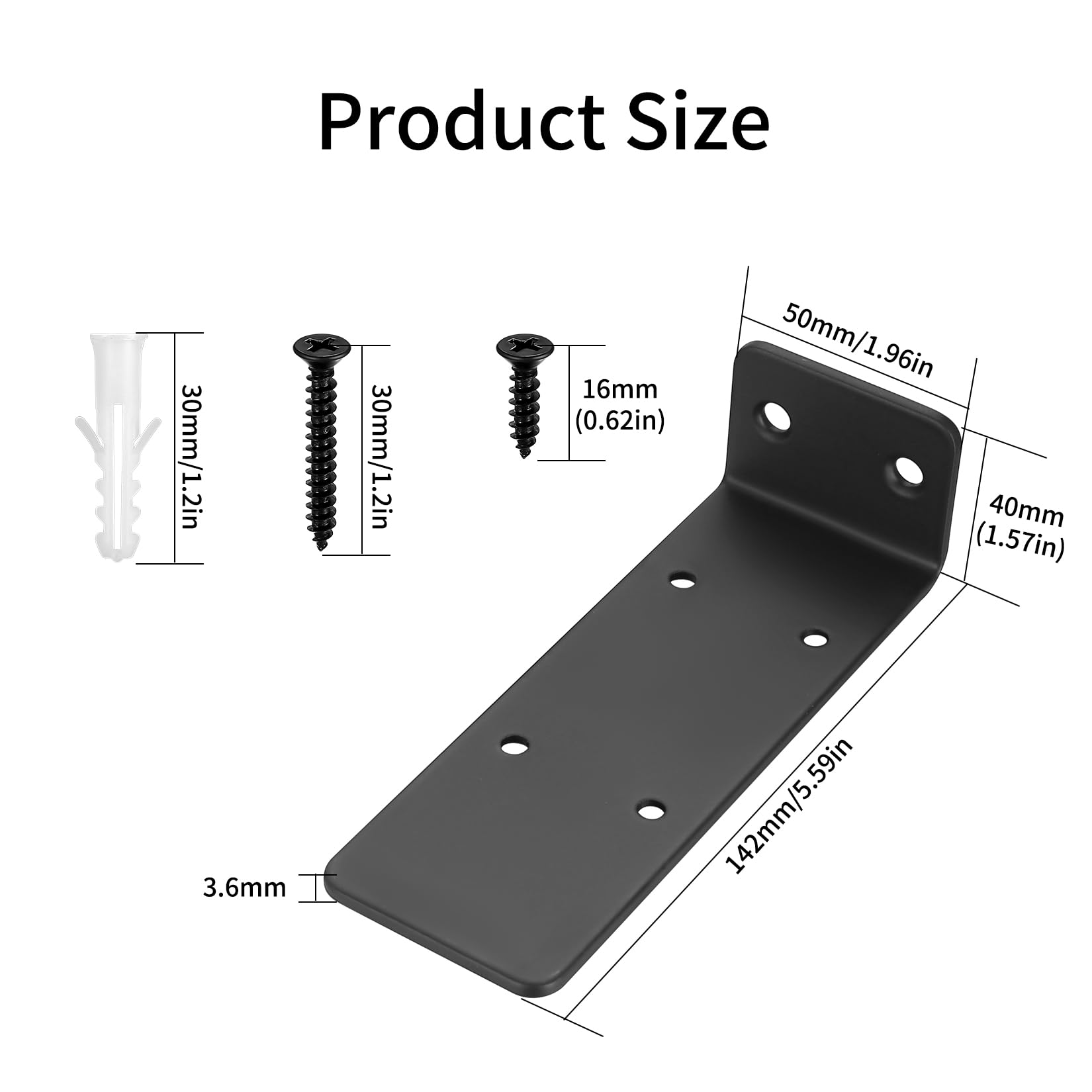 4 Pcs Floating Shelf Brackets, Scaffold Board Shelf Brackets & Supports - Image 2