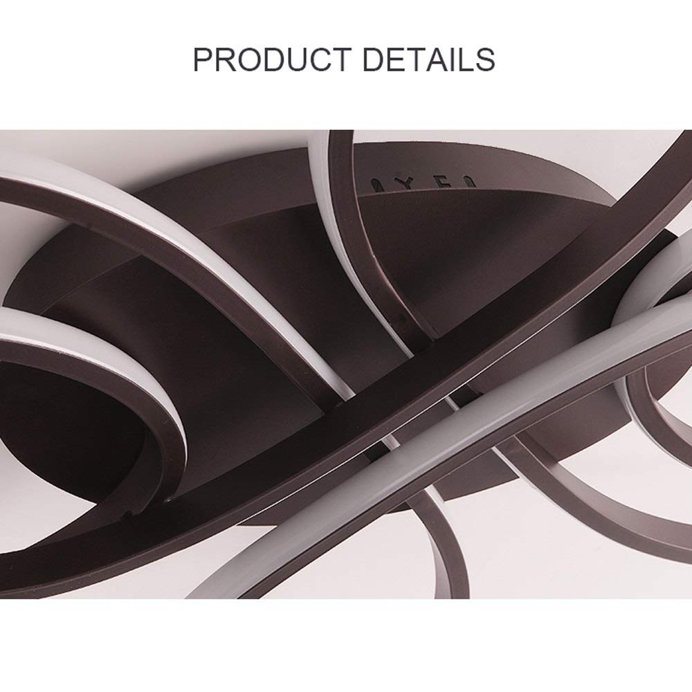 Applique da parete Plafoniera a LED, lampada da soffitto dal design curvo 42W Lampade da soffitto bianche/marroni per soggiorno, camera da letto, cucina (Marrone 3000K)