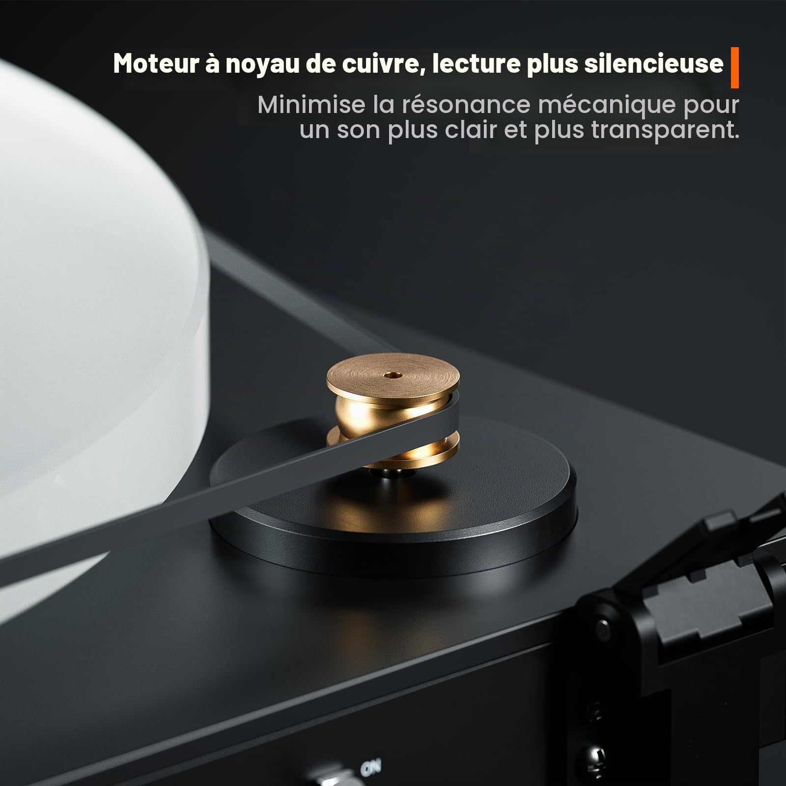 Fosi Audio Luna3 Platine Vinyle, Tourne-Disque Hi-FI avec Cellule VM95E, Plateau Acrylique, Moteur Servo, sans Préampli Phono Intégré, Bras Aluminium – Noir