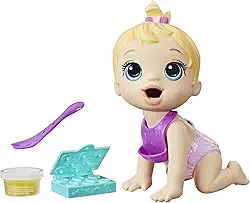 Baby Alive, Boneca, Hora da Papinha - Cabelos Loiros, Acessórios Inclusos, Come e Faz Caquinha, 20 cm - A partir de 3 Anos