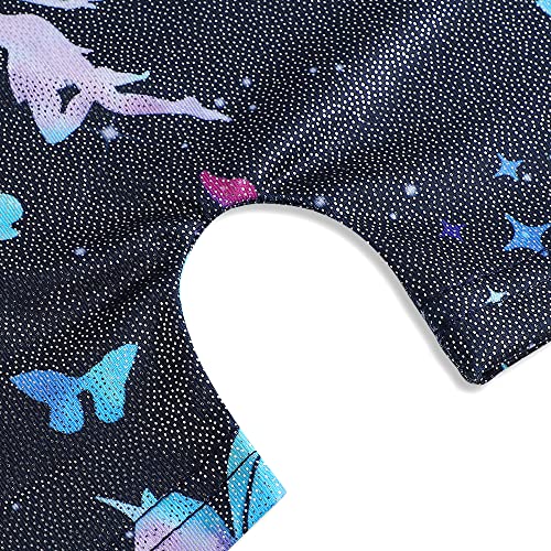 Image of HOZIY Gymnastics Leotards for Girls Unicorn Aurora Rainbow Mermaid Dinosaur Cupcake Sparkle Biketard Toddlers Kids Children