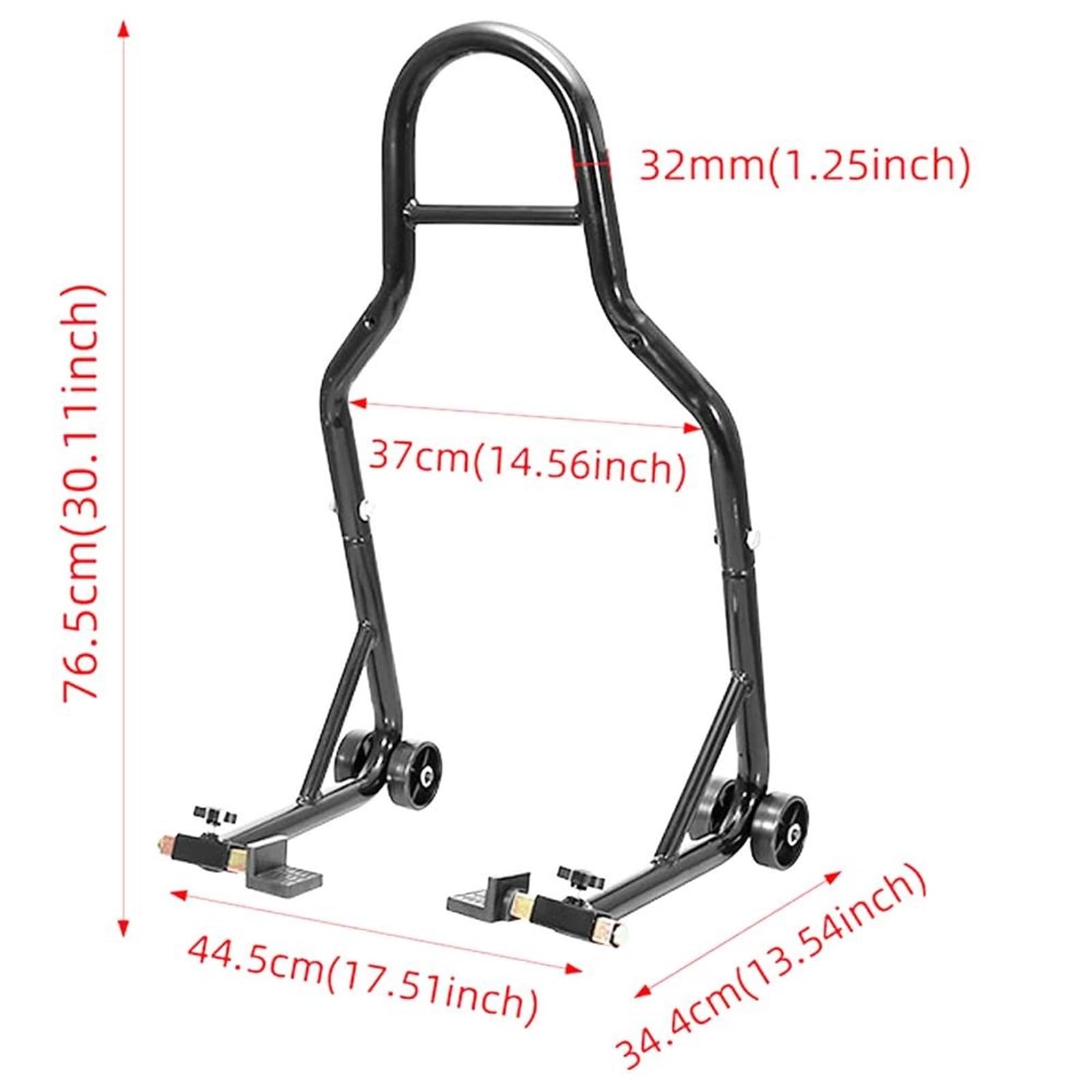 Patada De Pie Caballete Juego Completo De Soporte Para Rueda Trasera De Motocicleta, Herramienta De Reparación De Neumáticos, Marco De Soporte De Talón Automático, Negro/rojo(Black)
