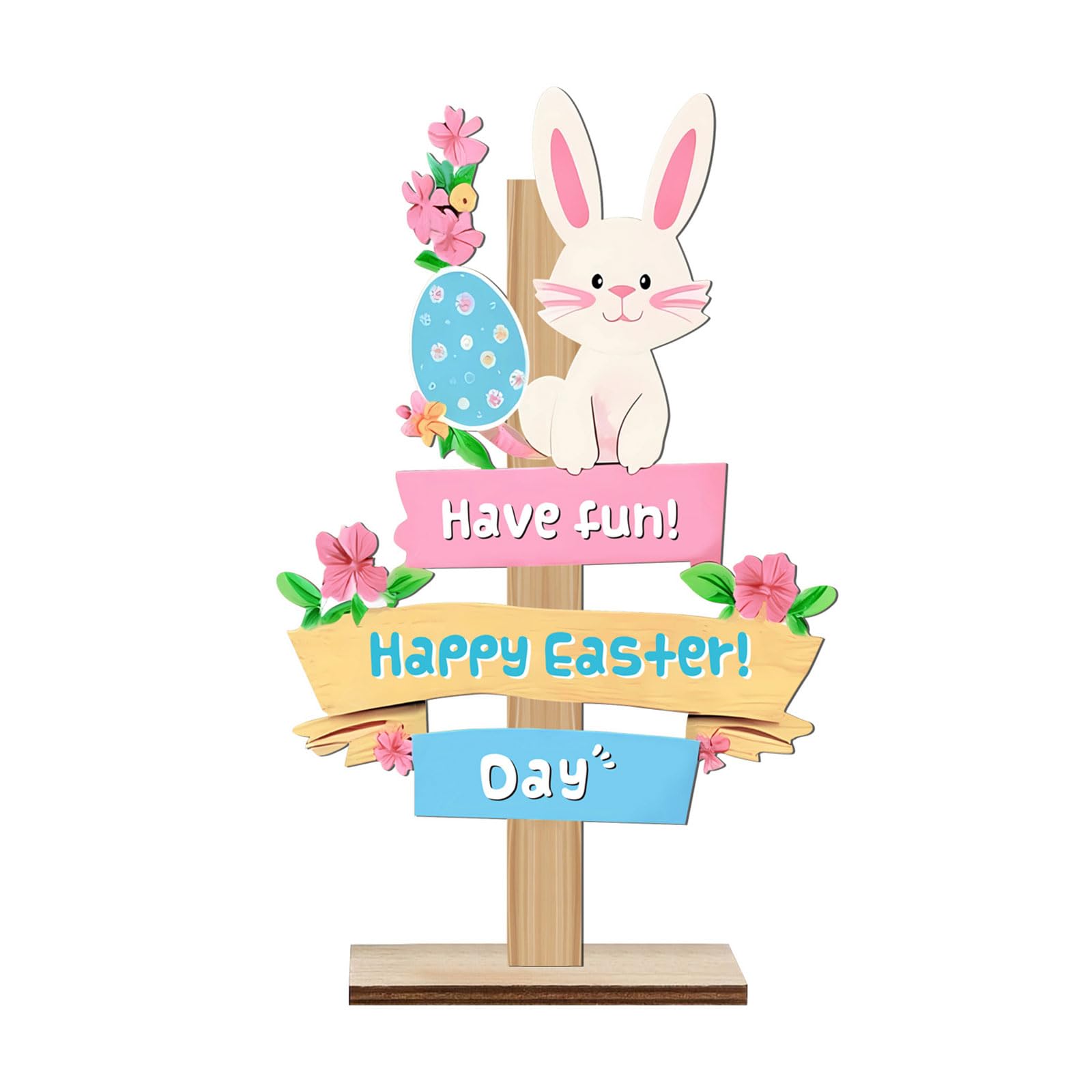 ordinarYone Easters Decorations Easters Bunnies Wood Ornament Easter Tabletop Centerpieces Signs Easter Party Supplies Gifts