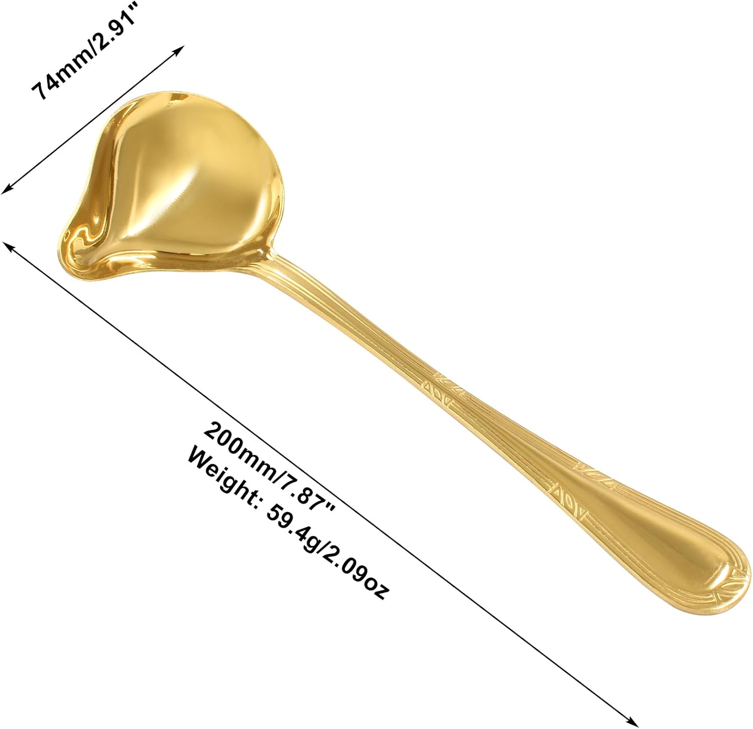 2 Pcs Stainless Steel Sauce Ladle with Pouring Spout, Gold