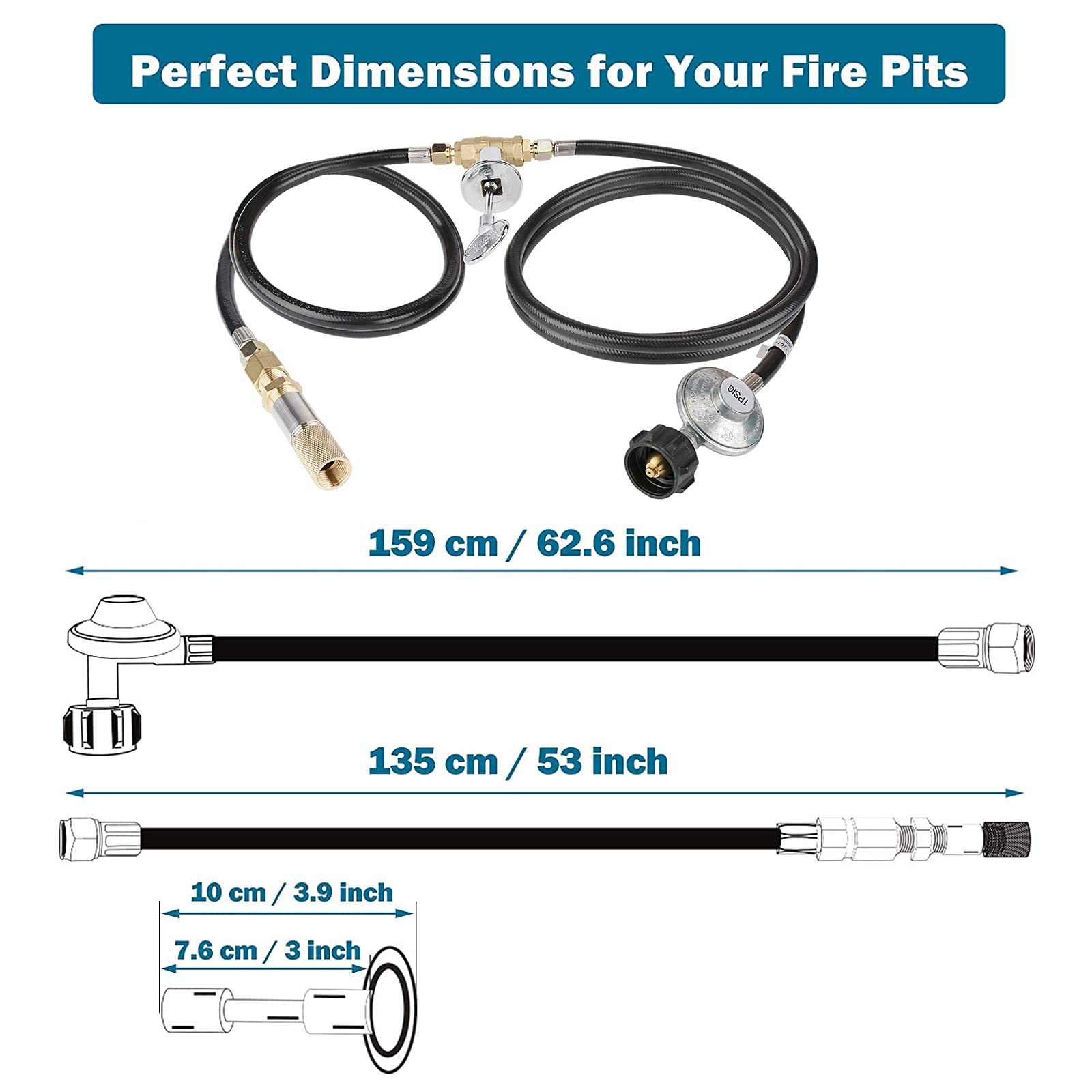Uniflasy Fire Pit Installation Kit for Propane Connection, Propane Fire