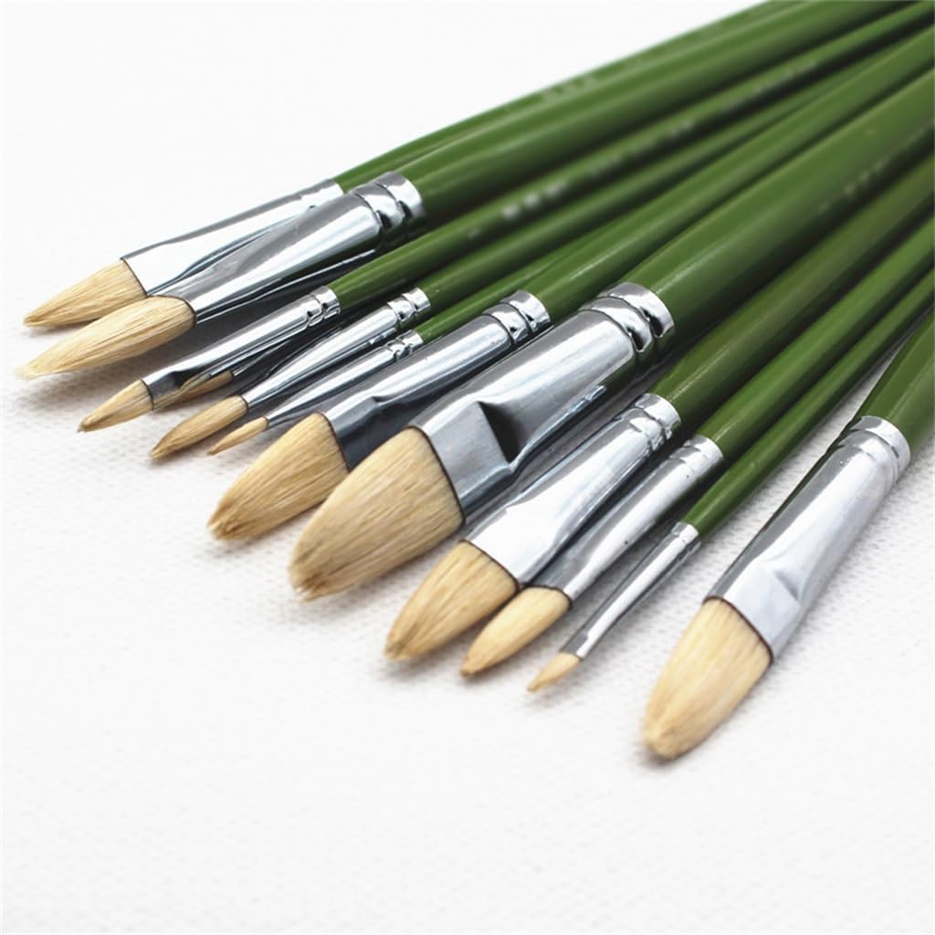 Oil Paintbrush Pig Bristle Oil Painting Gouache Pen Set Acrylic Painting Pen Brush
