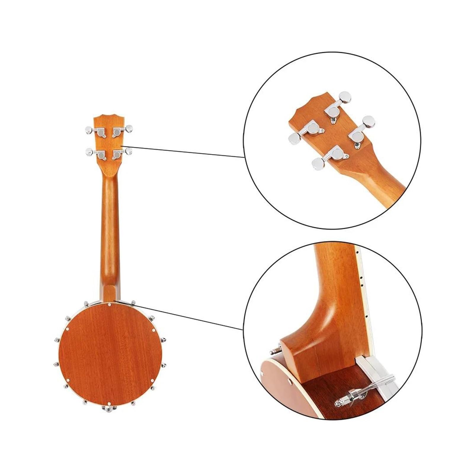 Przenośne Ukulele Profesjonalne 4 Strunowe Banjolele Z Tunerami Gig Bag I Innymi Akcesoriami