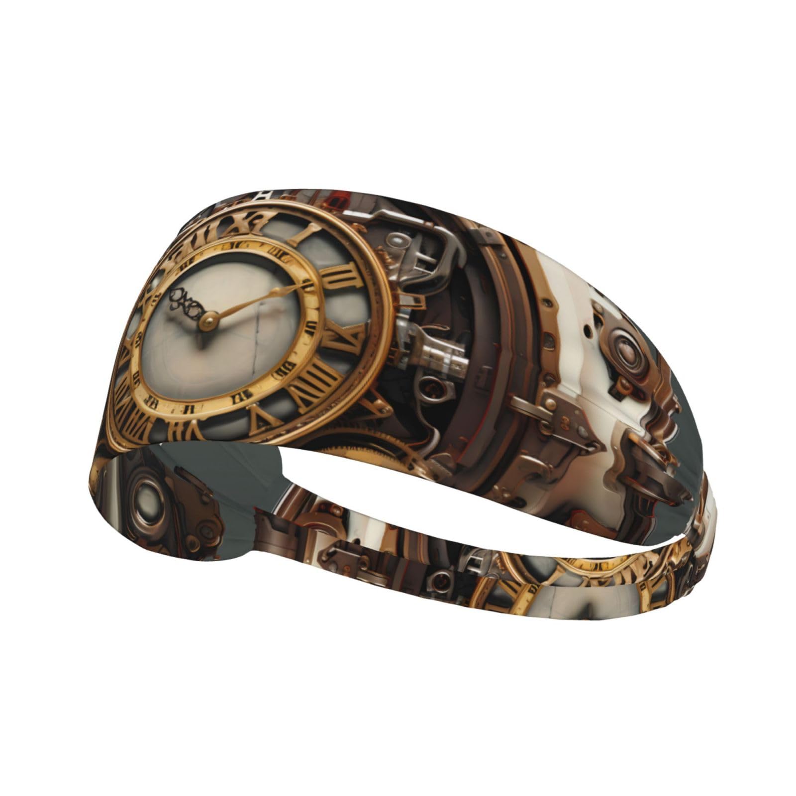 WHJWXC Steampunk Clock Picture Elastic Exercise Headband Head Tie,Headband for Men and Women,Hair Band for Yoga Fitness