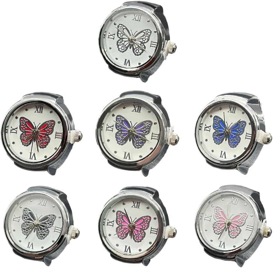Vintage Punk Finger Watch Elastic Strap Alloy Watches Couple Rings Jewelry Clock Retro Roman Watch Rings Women Men