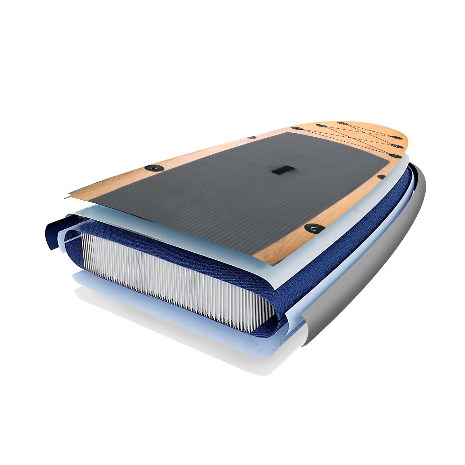 SUP Tavola da Stand Up Paddle Gonfiabile Premium 10-11' 305-335 cm Disegno Legno con Accessori Pagaia Pompa Zaino Borsa Impermeabile 200 kg 2-3 Persone