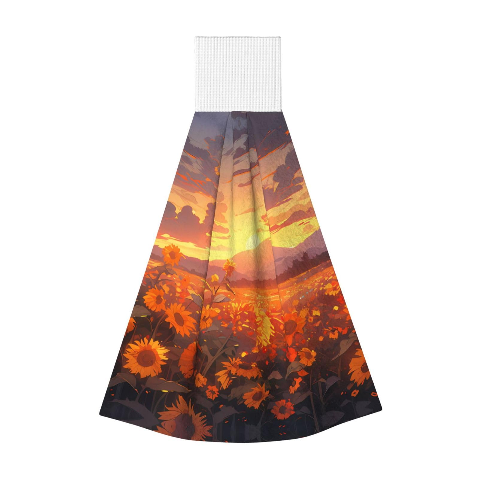 Yellow sunflowers at sunset Highly Absorbent Dish Towels Soft Coral Fleece Wipe
