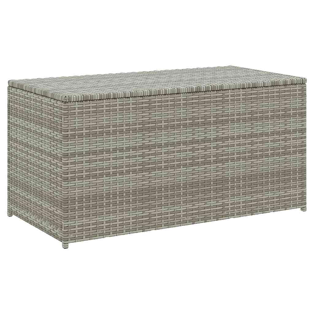 Garden Storage Box Weather and Water Resistant Patio Outdoor Storage Chest Bench Store Blanket Cushion Pillow Poly Rattan 100x50x50cm Grey