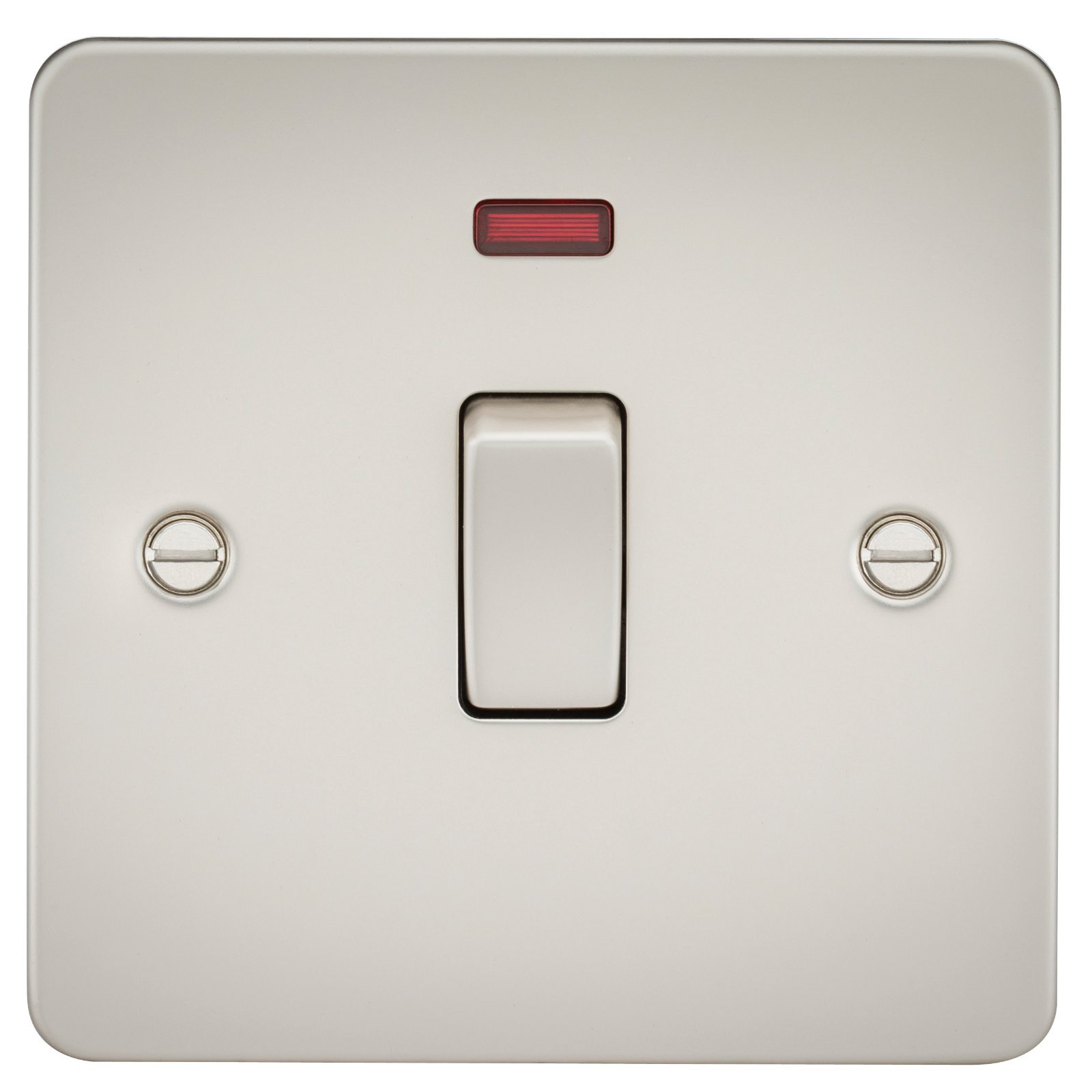 Knightsbridge FPAV8341NPL 20 A 1-Gang Flat Plate DP Switch with Neon Light - Pearl