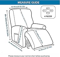 Vista 5 de Eco-Ancheng Fundas reclinables Lazyboy de 4 piezas, fundas para sofá reclinable, fundas antideslizantes para sillas reclinables, con bolsillos