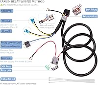 Vista 6 de FARBIN Kit de bocina de aire eléctrica de 12 V para camión, coche, SUV, motocicleta, barco - Bocina negra con arnés de cables