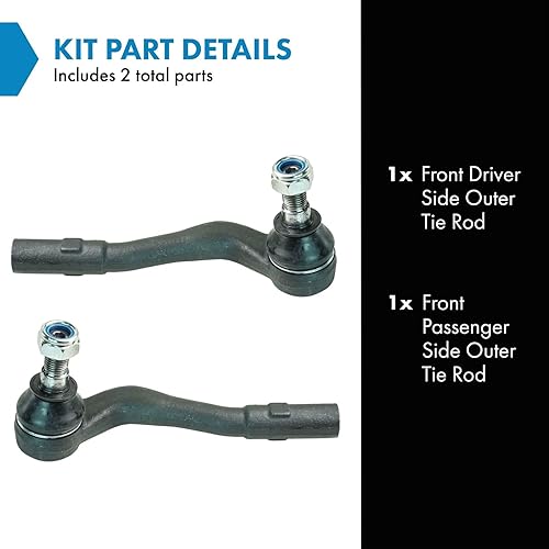 Miniatura 447 de TRQ Juego de barras de acoplamiento exteriores compatibles con Chevrolet Cruze Volt 2016-2019