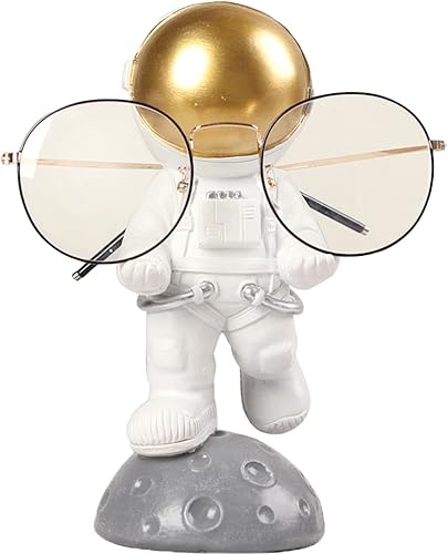 RCGMQUD Soporte para anteojos de astronauta, soporte de exhibición de lentes para escritoriohogaroficina, accesorios para gafas, regalo de resina