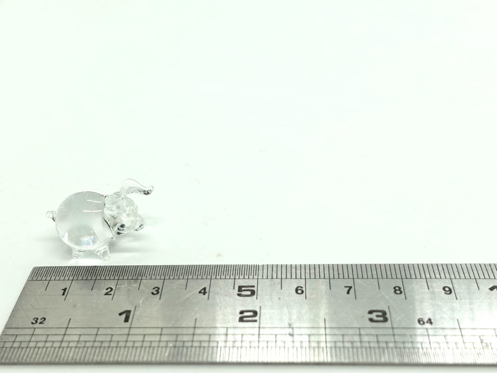 Sansukjai Hand-Blown Glass Pig Figurines – Micro Tiny Animal Art Collectibles For Home Decor & Gifts (Black & White)