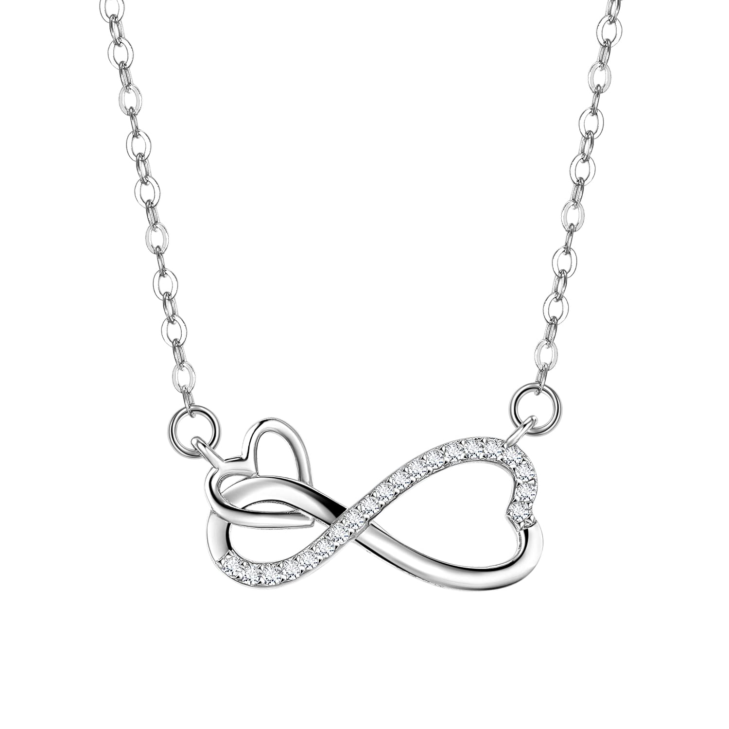 Viwind Kette Damen 925 Sterling Silber Unendlichkeit Liebe I