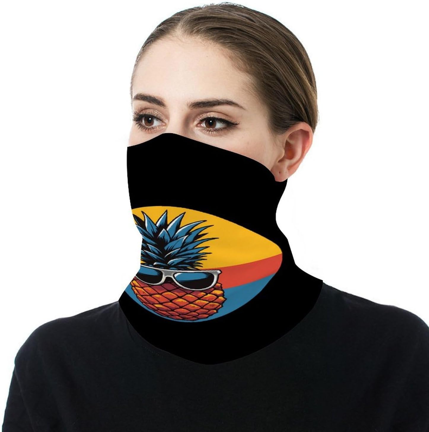 Vintage Pineapple Face Cover Neck Gaiters for Men Women Sun Protection Mask Scarf Hiking Bandana