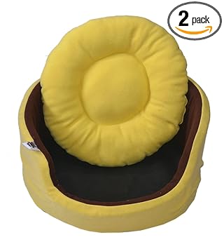 Comfy Foam Filled Dual Side Reversible Yellow/Brown Export Quality Dog/Cat Bed-Large