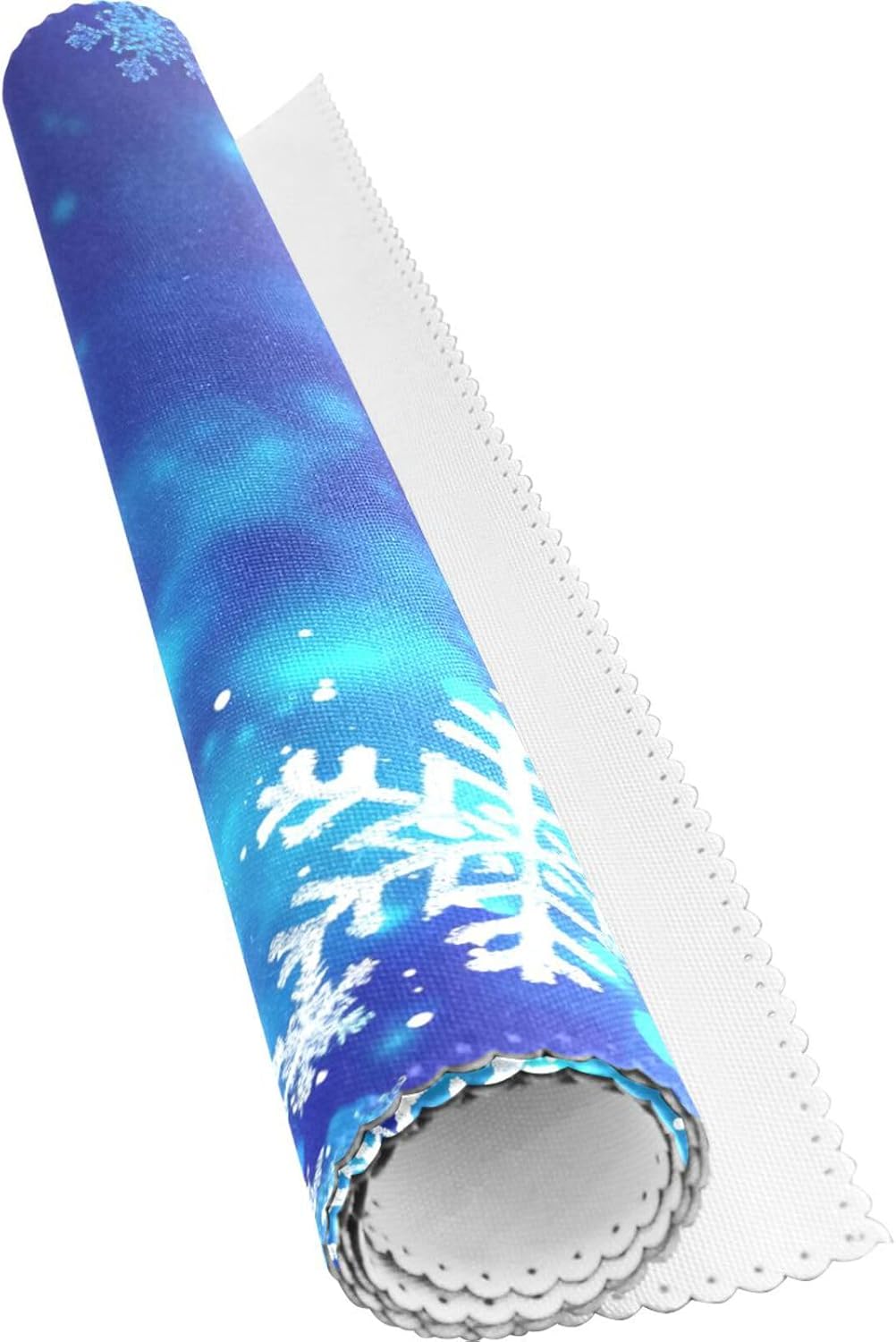 WOOR Christmas Blue Snowflakes Placemats for Dining Table Heat Resistant Kitchen Table Decor Washable Table Mats Set of 4