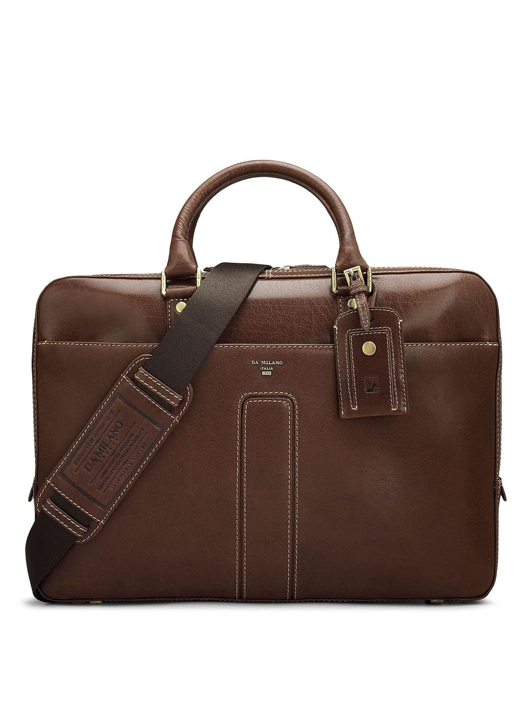 Da Milano Leather Laptop Bag for Men & for Women - Fits Upto 15" Laptop