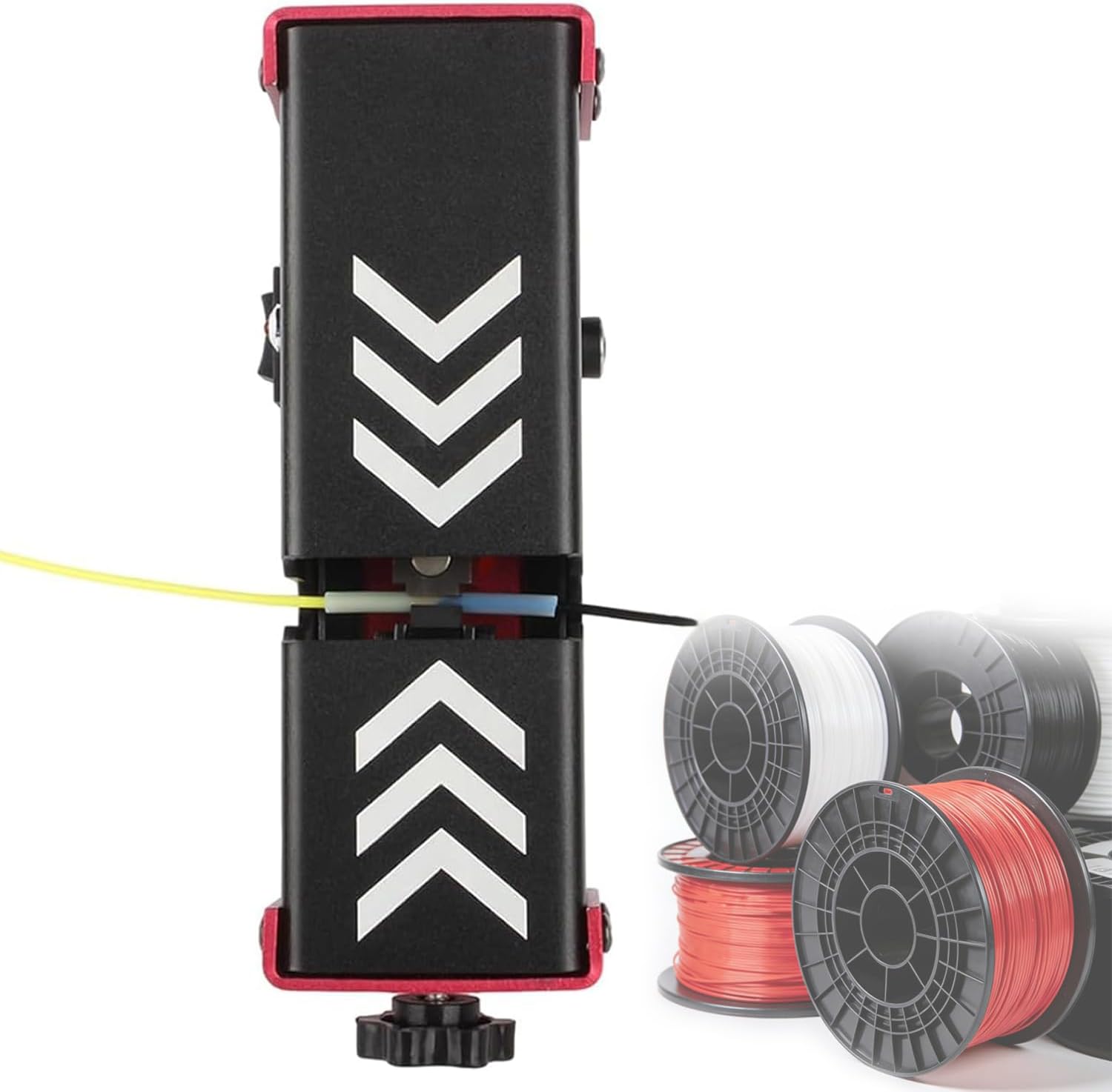 3D Printer Filament Connector, 1.75mm Efficient Filament Welder with 100Pcs PTFE Sleeve, Heating and Cooling Function, Adjustable Clamp Tension, Maximize Filament Usage