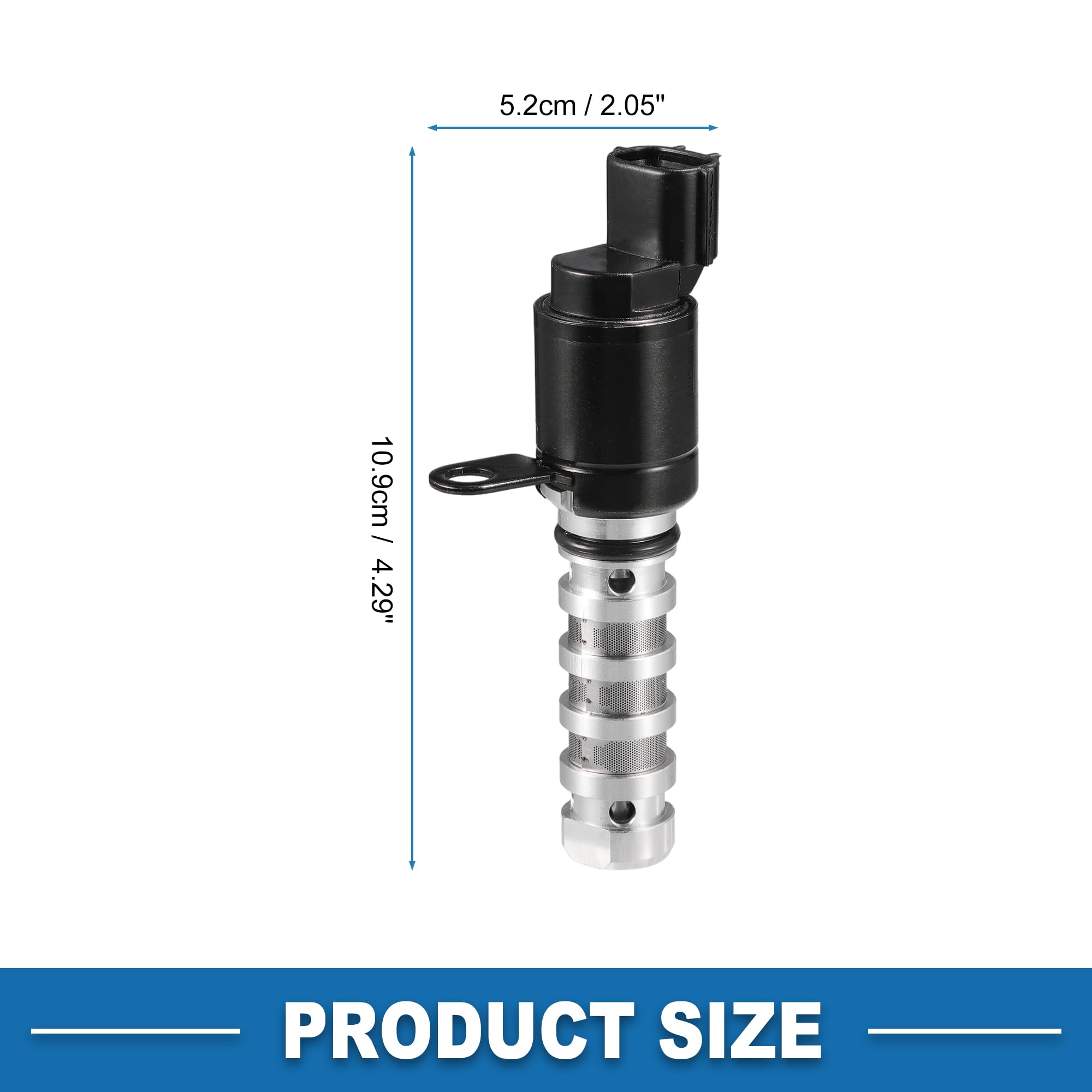 A ABSOPRO Solenoïde De Distribution Variable Pour Hyundai I10 2011+ 1pc | Métal, Plastique, Noir,Argenté,10.9x5.2 Cm,OE:2435503010,Pour Hyundai I20 2011+,Pour Kia Ceed 2015+,Picanto 2011+,Rio 2011+