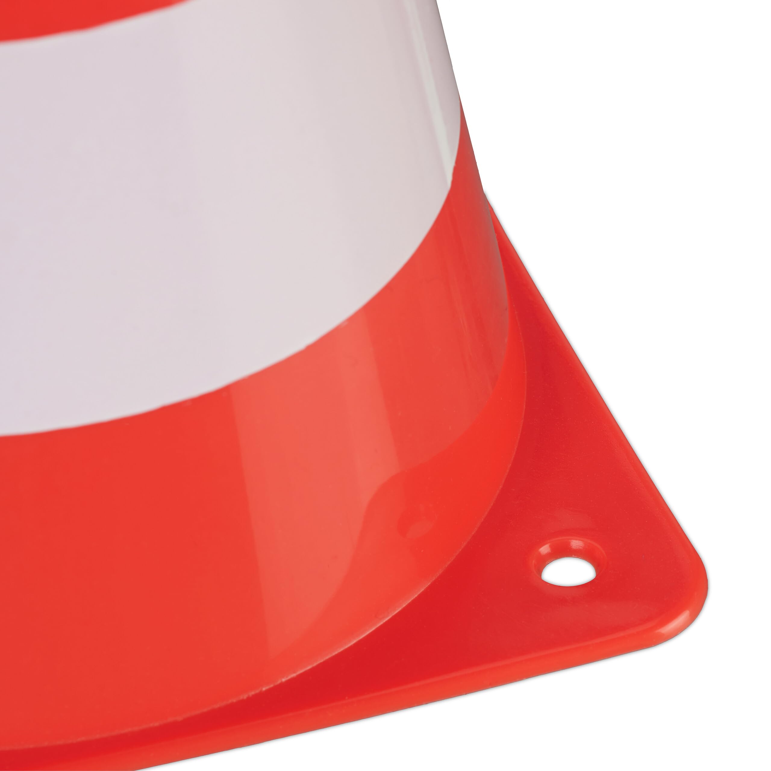 Relaxdays 10x cônes de signalisation, Plot, Sac, Ruban (Longueur : 50 mètres), Hauteur : 22,5 cm, Orange et Blanc