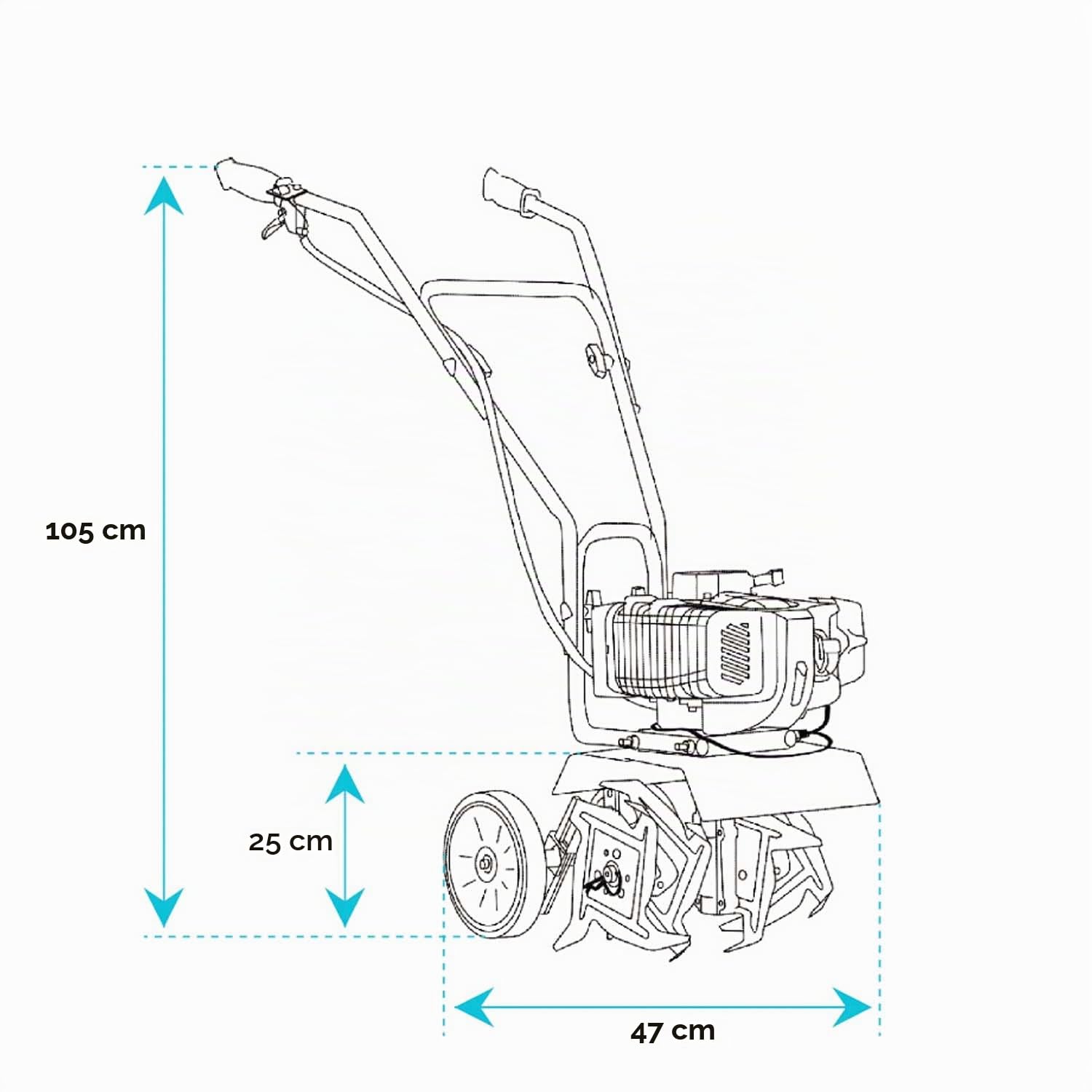 Cultivador Motorazada 2 Tiempos Motor Gasolina 52Cc y 1,2Hp Ancho Trabajo 30cm