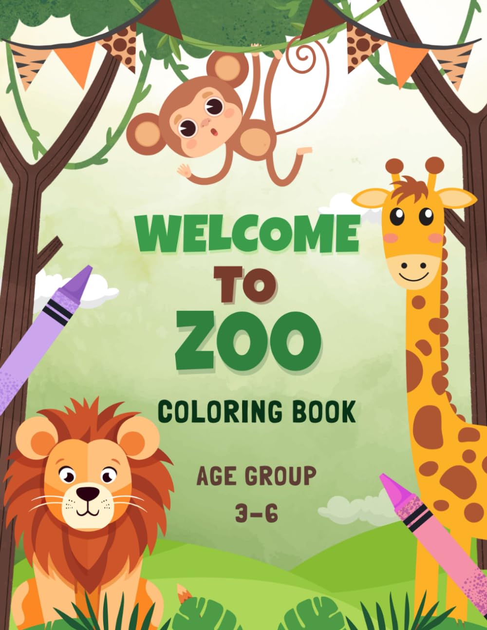 WELCOME TO ZOO - A Fun Coloring Book for kids Aged 3 to 6