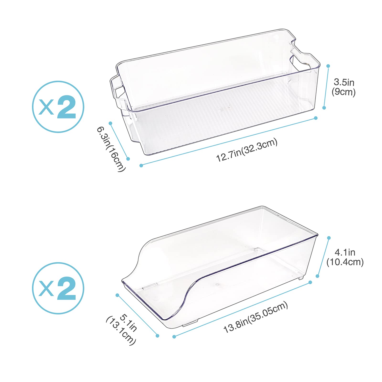 [4 Pack] Puricon Refrigerator Organizer Bins Pop Soda Can Dispenser