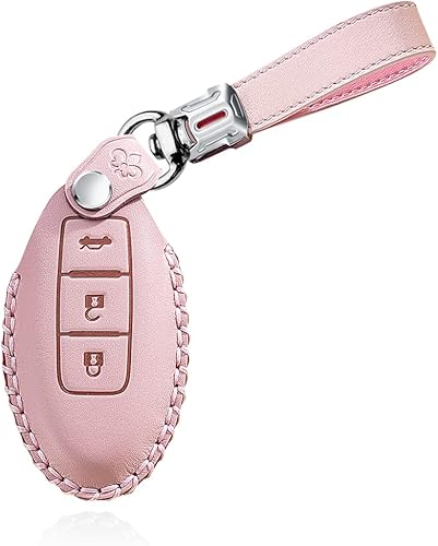 Miniatura 8 de HIBEYO Funda de cuero para llavero Nissan GT-R Juke Kicks Lannia Latio Leaf Livina Teana Titan Versa X-Trail para Infiniti FX45 FX50 Q70 QX50 QX70