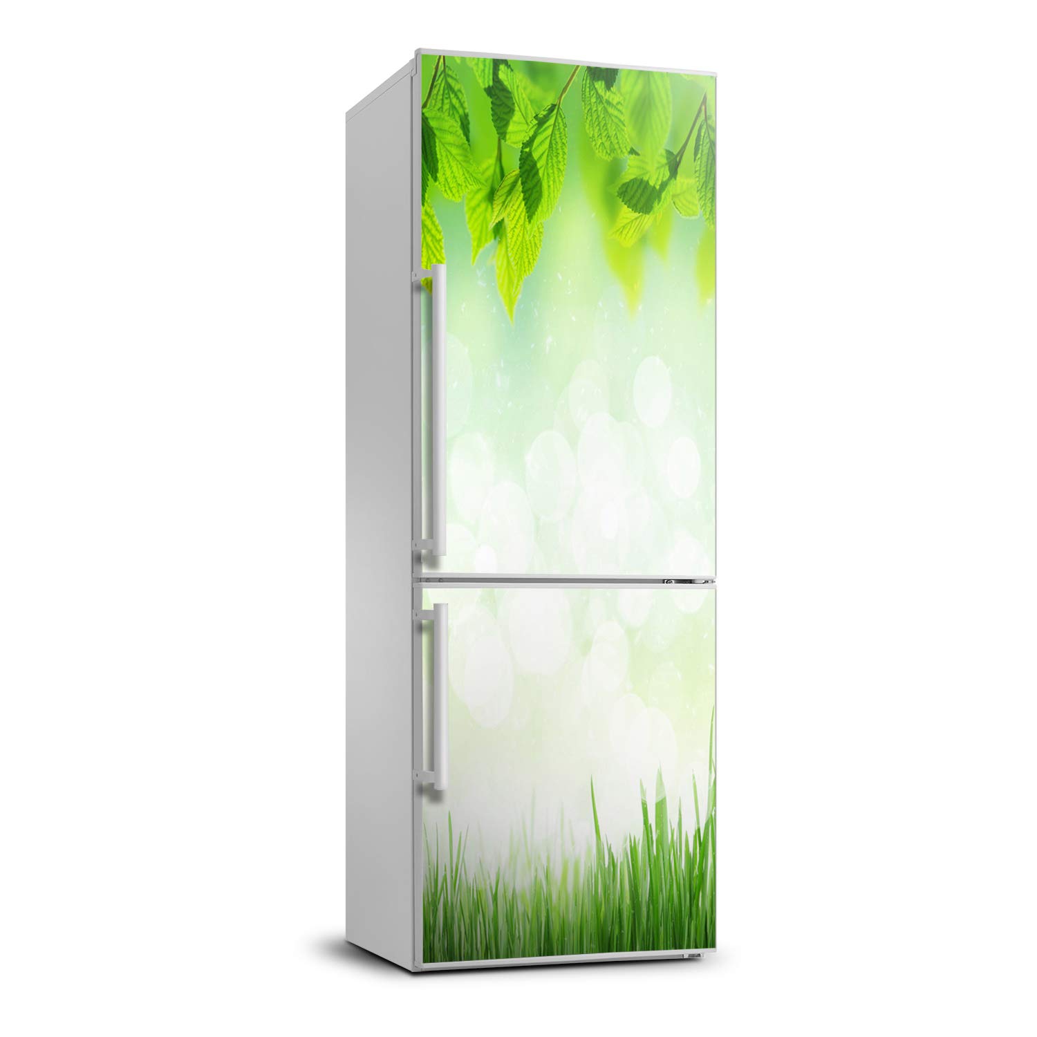 Autocollant frigo 60x180cm Tulup pour masquer les rayures avec un décor de gazon