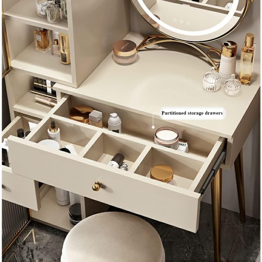 Mid-Century Modern Wood 3-Drawer Chest of Drawers with Guardrail Glass Cabinet Door Side Table, Narrow Dresser Storage Tower Stand, Bedroom Furniture (Left Cabinet 62~80x40x116.5cm) (Left Cabin
