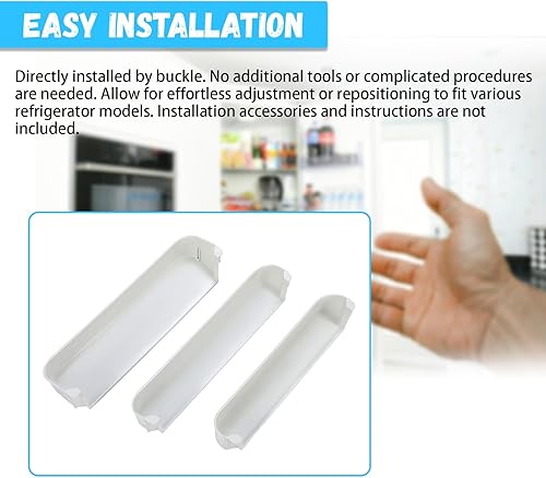 Miniatura 8 de HECASA 29325760166 Kit de estante para puerta de refrigerador compatible con Dometic Refrigerador Congelador Superior Inferior ABS Plástico Blanco