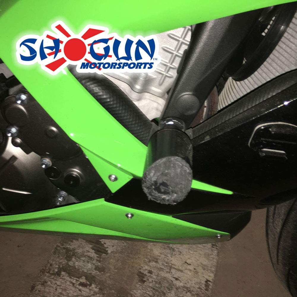 Shogun USA Made Kaw ZX6R ZX-6R ZX6RR ZX636 2013 2014 2015 2016 2017 2018 Black No Cut Frame Sliders Fits ABS & NON ABS Models - 750-4449