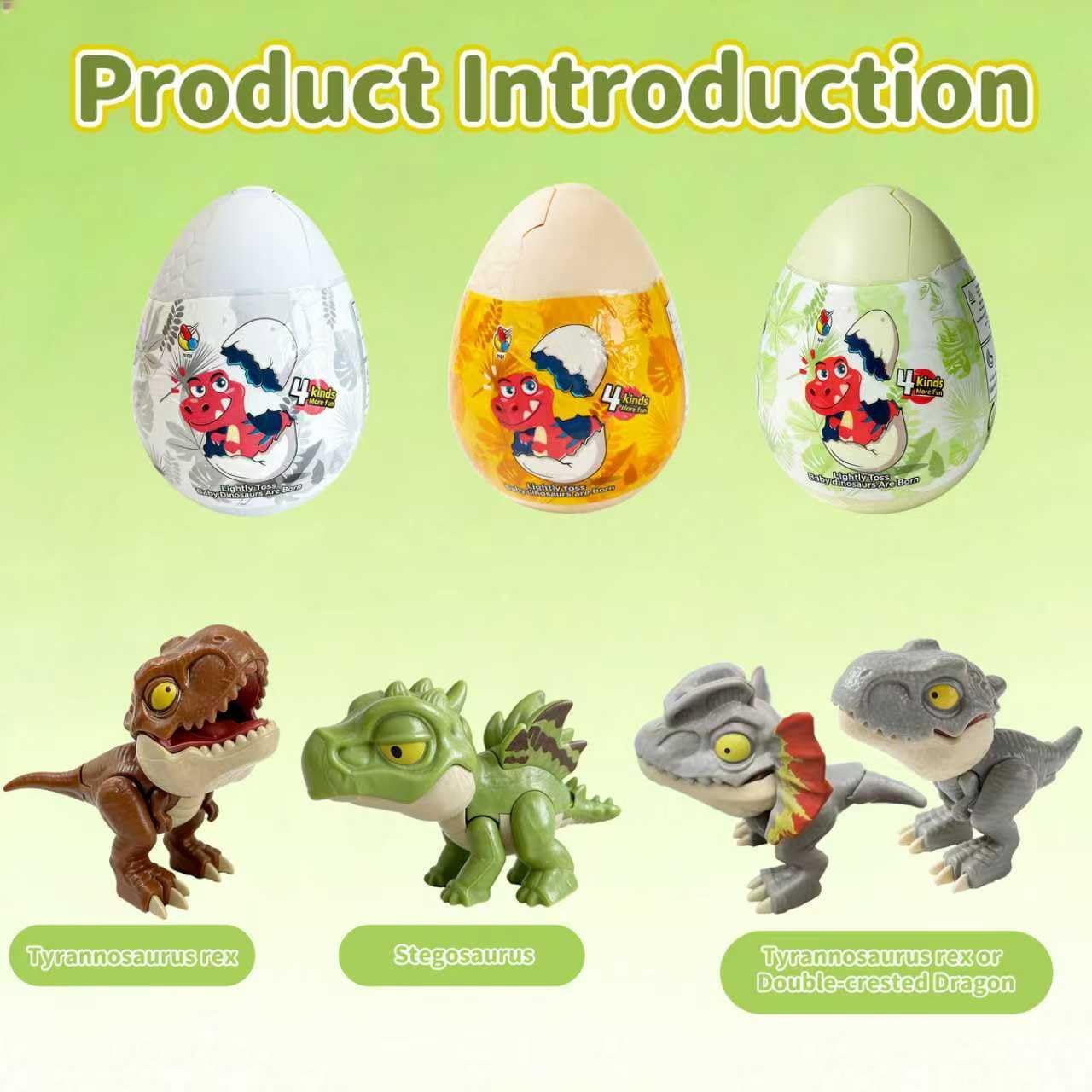 3 Pack Drop to Hatch Dinosaur Eggs,Easter Basket Stuffers,Dinosaur Egg Hatching Toy for Boys Girls Birthday Easter