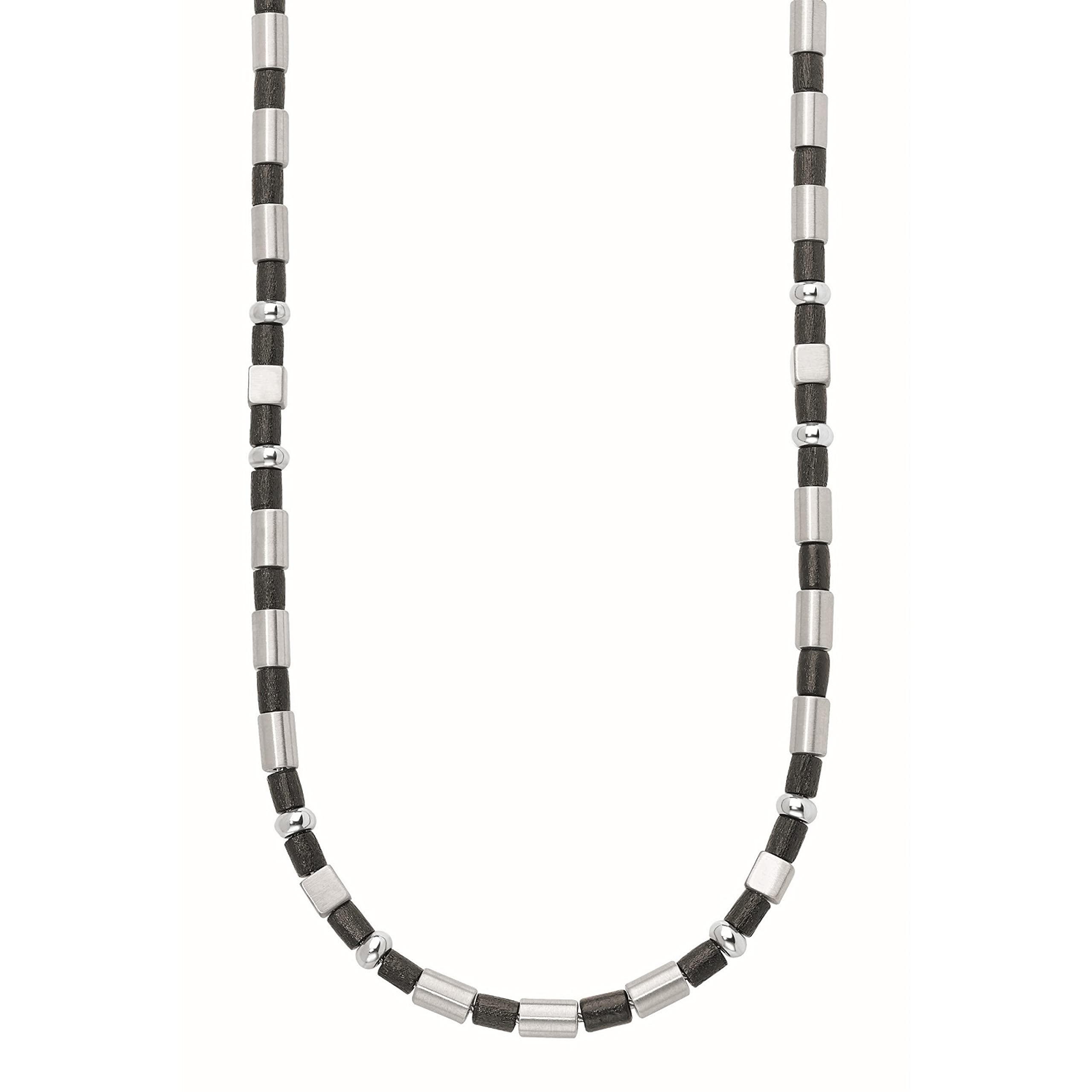 s.Oliver Halskette Edelstahl Herren Halsschmuck, Schwarz, Kommt in Schmuck Geschenk Box
