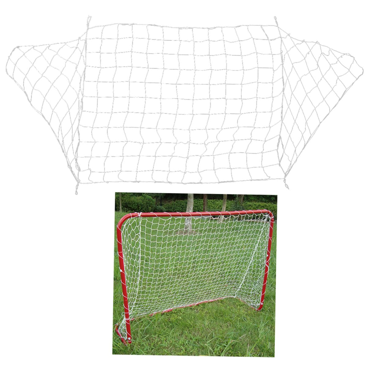 2 Pezzi Rete Porta Calcio in PE Resistente per Persone Rete da Calcio Outdoor per Allenamento e Partite Sportive Scuola