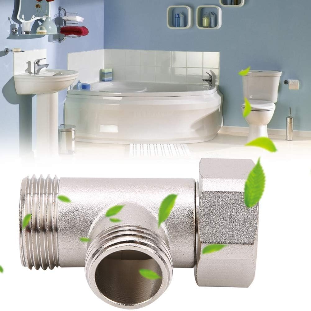 Toilet Diverter Valve, 7/8 Brass T Adapter for Bidet Sprayer Toilet Tee Connector Water
