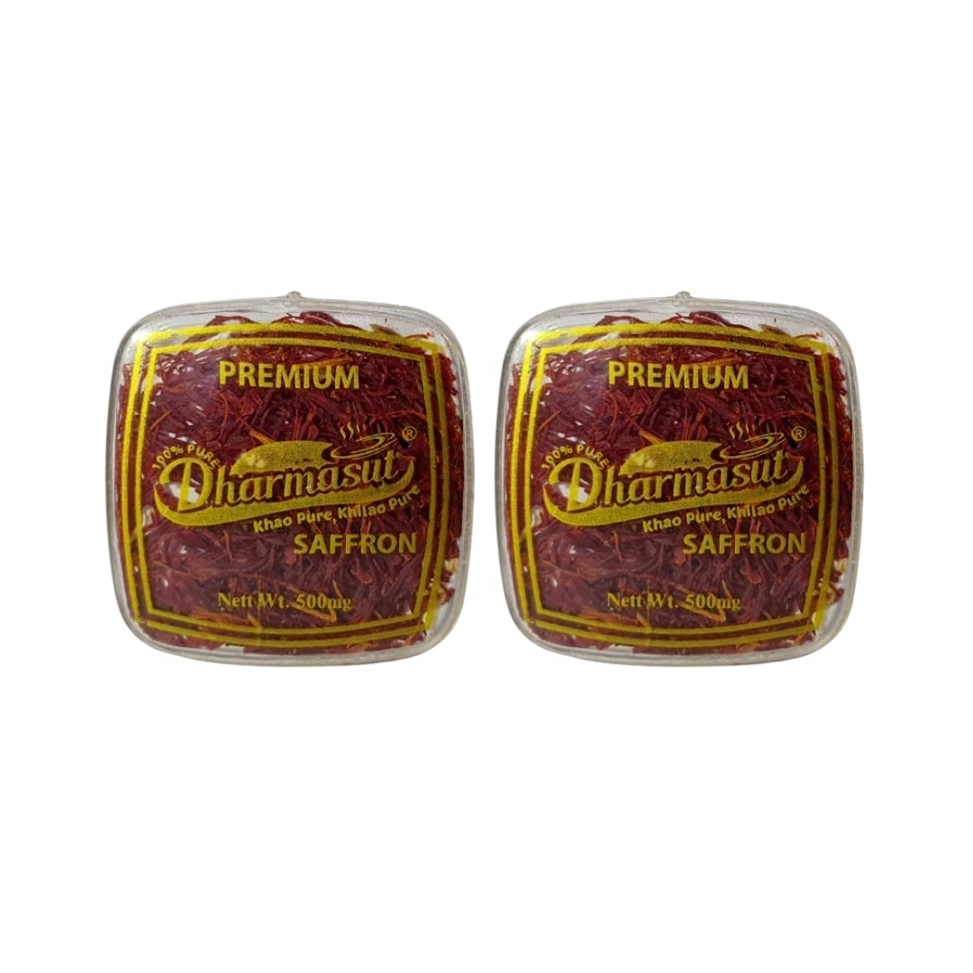Dharmasut 100% Finest A++ Grade kesar | Highest Premium Saffron (2*500mg),Reddish Orange