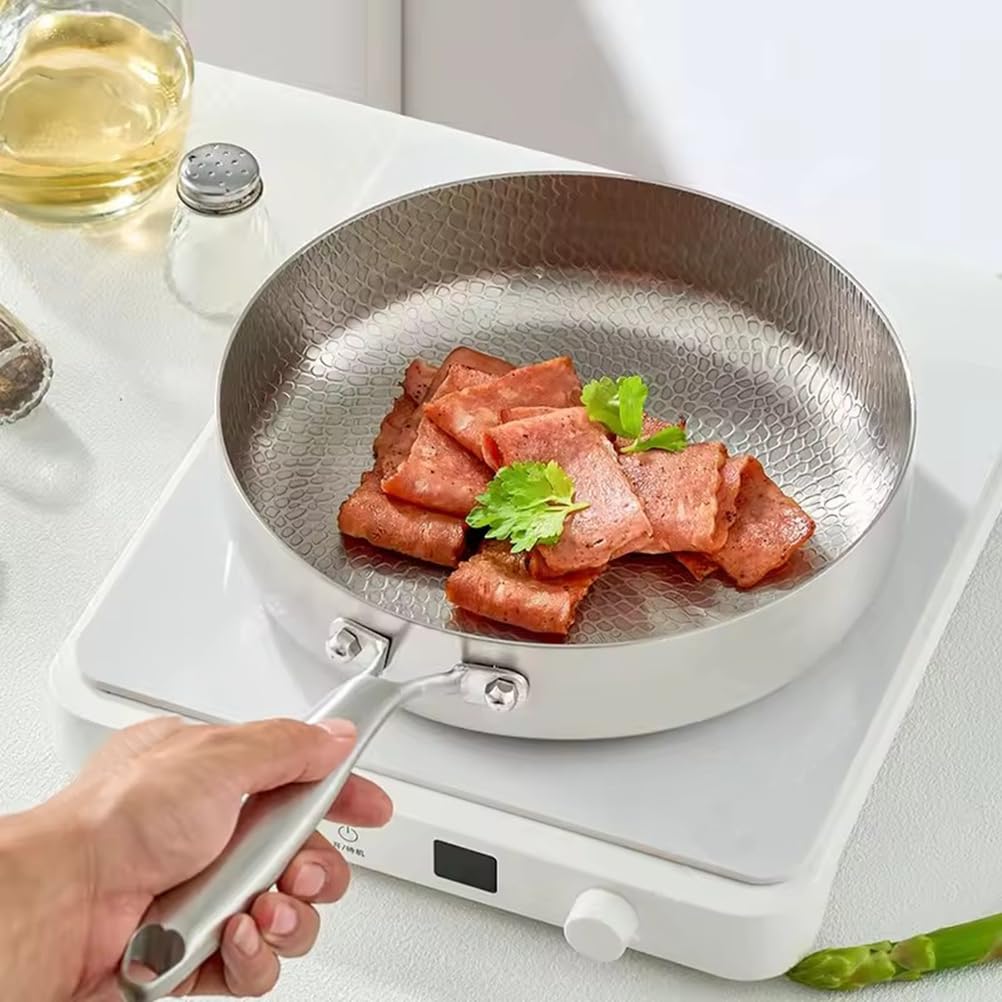 Patelnia tytanowa nieprzywierająca, bardzo trwałe, odporne na zarysowania naczynia kuchenne, bez PTFE i PFOA, 20 cm