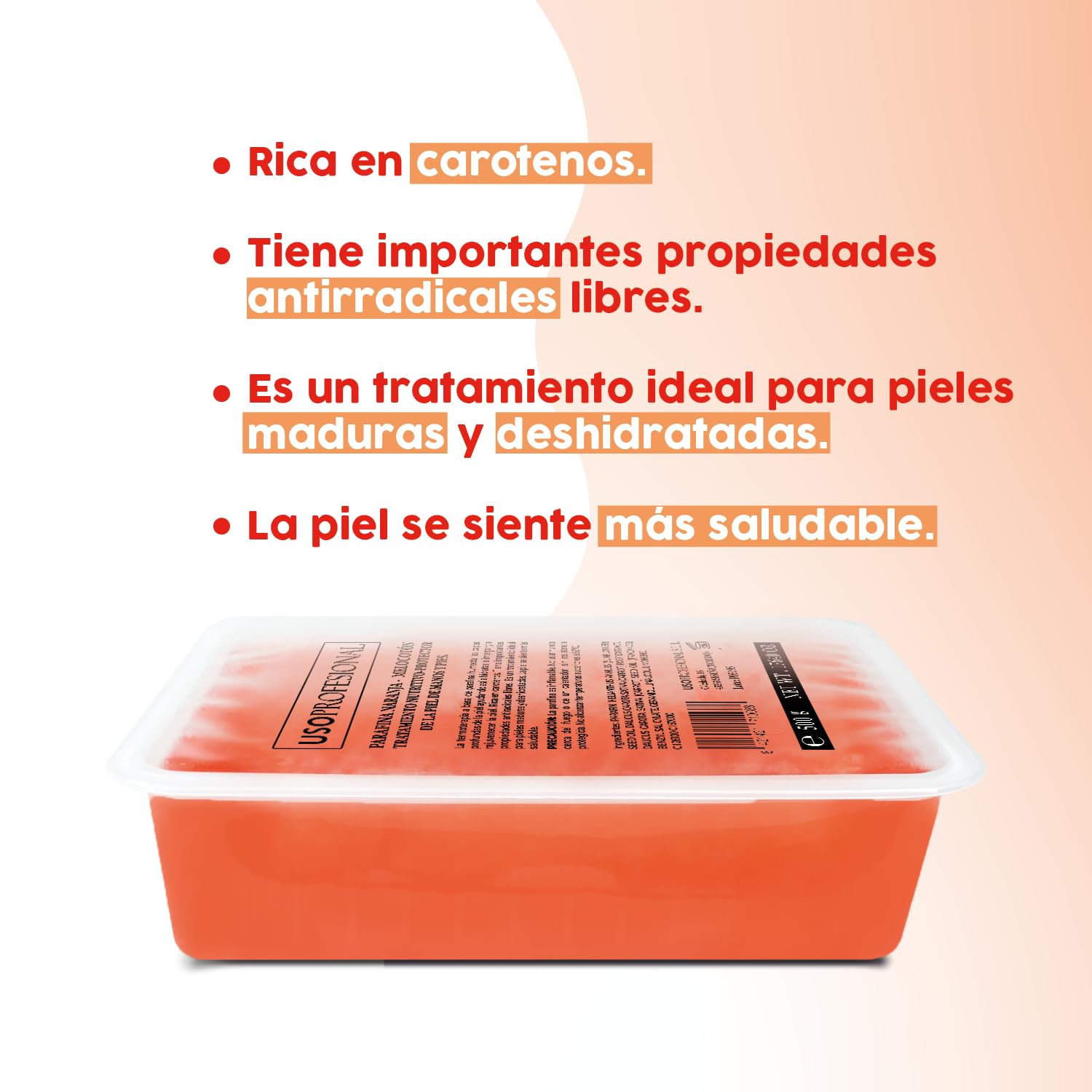 Parafina Naranja Melocotón 500 gr | Parafina para Manos y Pies Tratamiento Nutritivo Protector de la Piel