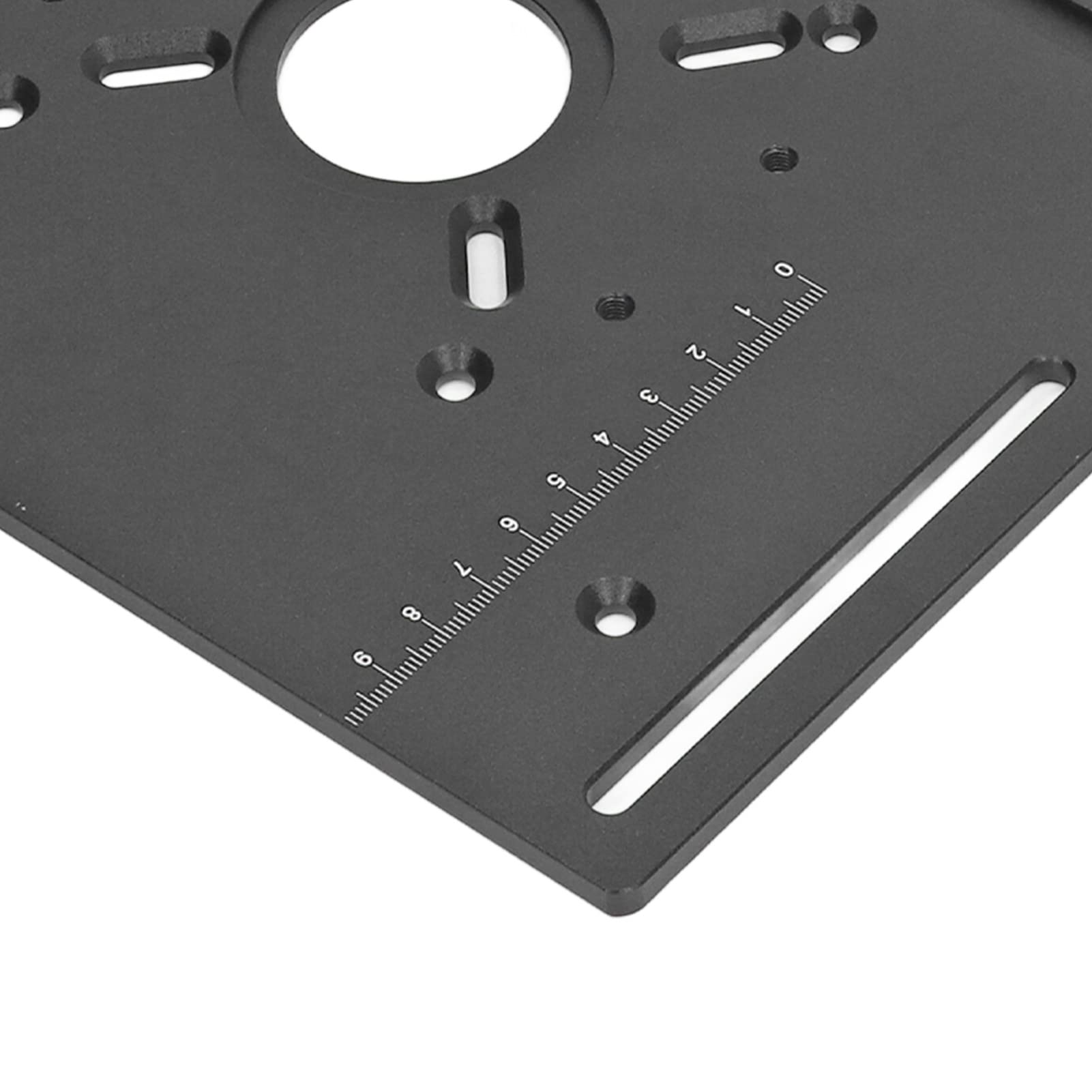 Kit del de elevación del enrutador Manual de elevación de la mesa del enrutador Inserto Placa base para proyectos de carpintería de bricolaje de aluminio Aleación de acero (Negro)