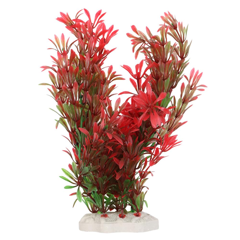 CENPEK Artificial Aquarium Plants Fish Tank Decorations Simulation of Water Plants -24 x 8cm, Red, 24 x 8 cm - Image 2