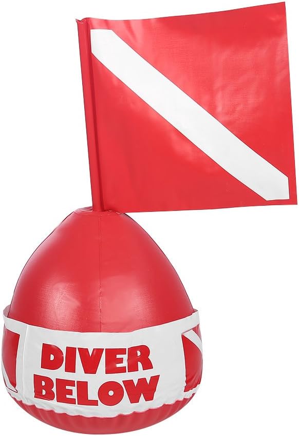 Scuba Diving Marker Buoy Inflatable Float With Dive Flag, PVC Diving Marker Signal Floater Dive Bouy Ball