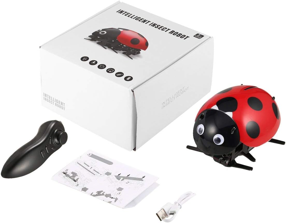 Remote Control Simulate Ladybug Beetle Electronic Toy DIY Children Kids Birthday Gift Novelty Toys Simulation Scramble Insect